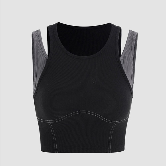 Cider Patchwork Contrast Stitch Tank Top - Picture 1 of 6